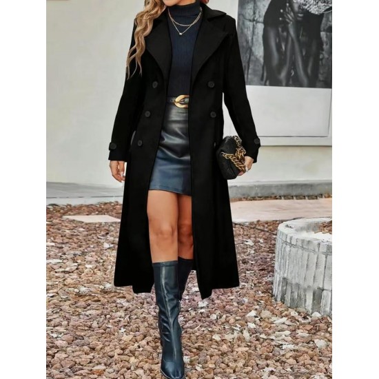 2025 European & American Winter Independent Station Men's Wool Coat - Lapel Double-Breasted Outerwear