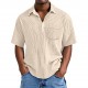 2025 European & American Men's Waffle Knit Polo Shirt - Lapel Short-Sleeve Pullover Casual Button-Down T-Shirt
