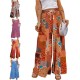 2025 New European & American Women's Floral Pants - Loose Color-Blocked Printed Casual Long Trousers